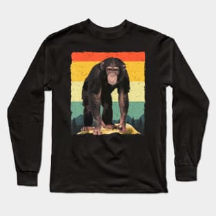 Monkey Women Chimpanzee Primate Lovers Long Sleeve T-Shirt